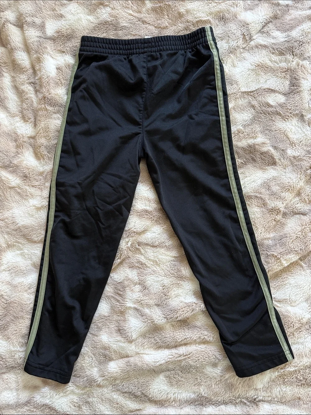 adidas Black Track Jacket and Pants with Pale Green Stripes